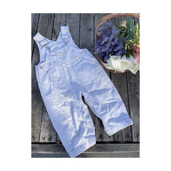 Vintage Y2K Vintage Beige Overalls 100% Cotton Baby Boots India Sz 30 lbs - Picture 1 of 12